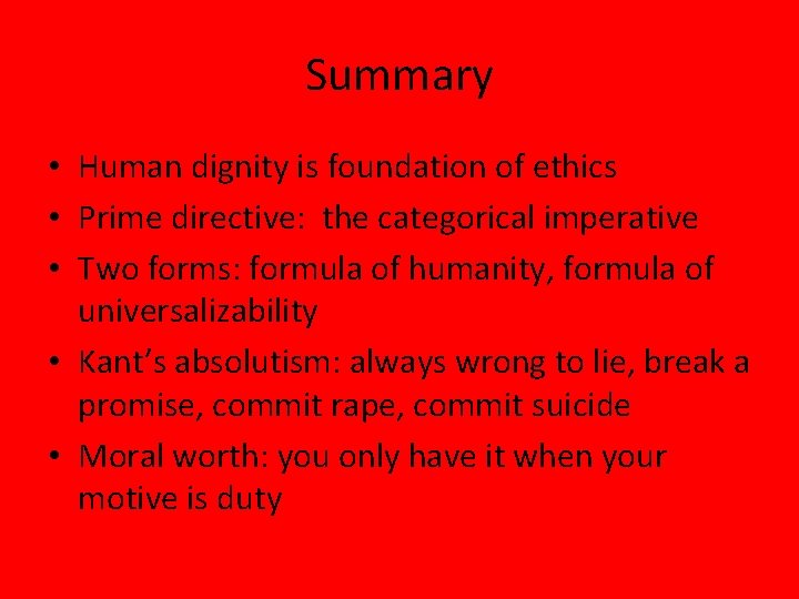 Kantian Ethics In Five Easy Steps Sandels Classification