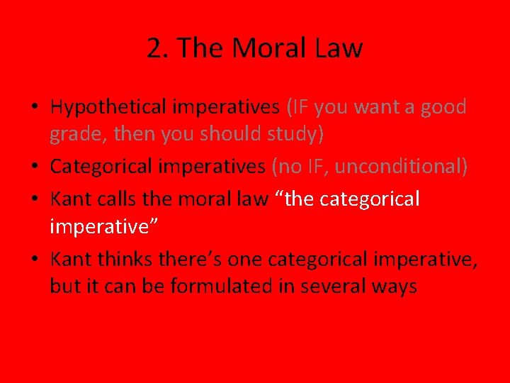 Kantian Ethics In Five Easy Steps Sandels Classification