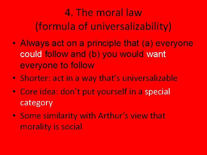 Kantian Ethics In Five Easy Steps Sandels Classification