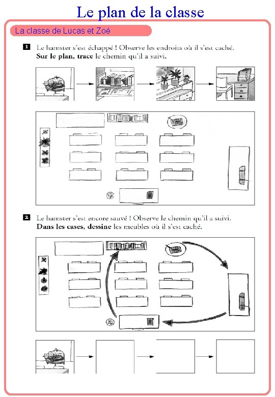 Le plan de la classe La classe de Lucas et Zoé 