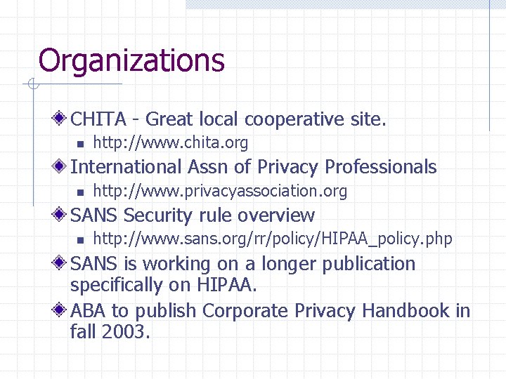 Organizations CHITA - Great local cooperative site. n http: //www. chita. org International Assn Organizations CHITA - Great local cooperative site. n http: //www. chita. org International Assn