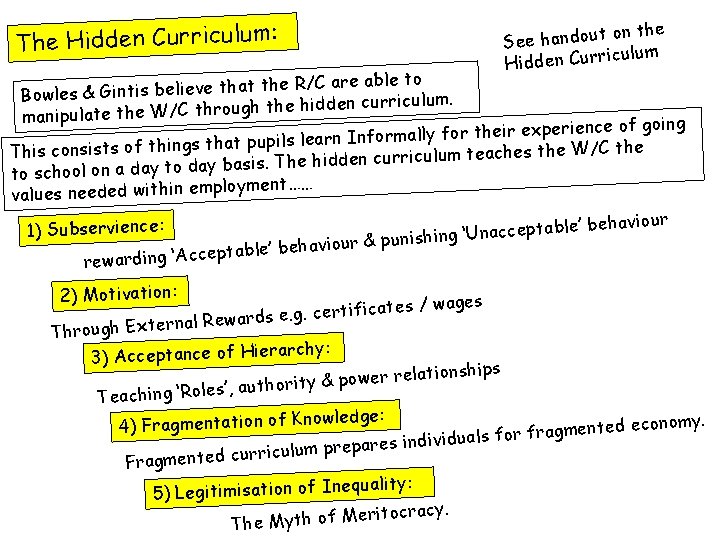 The Hidden Curriculum: on the t u o d n a h e e