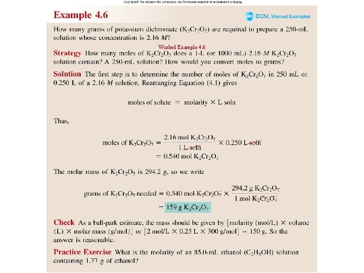 Worked Example 4. 6 