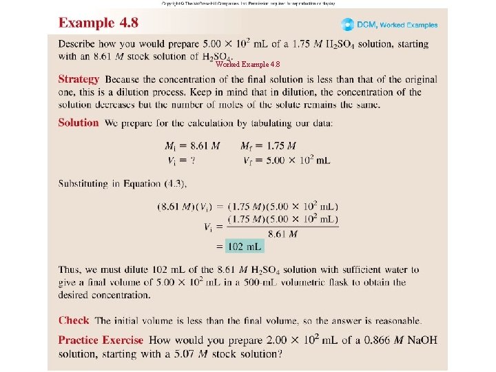 Worked Example 4. 8 