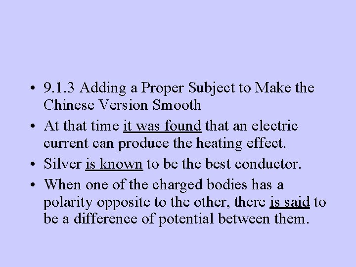  • 9. 1. 3 Adding a Proper Subject to Make the Chinese Version