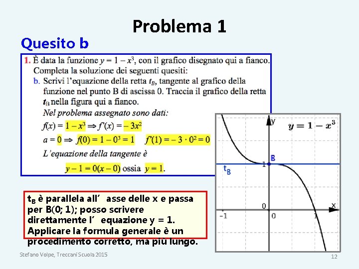 Quesito b Problema 1 t. B è parallela all’asse delle x e passa per