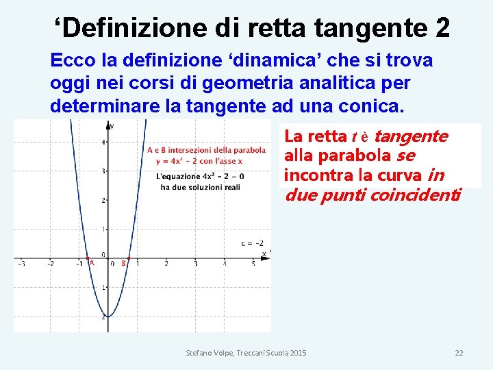 ‘Definizione di retta tangente 2 Ecco la definizione ‘dinamica’ che si trova oggi nei