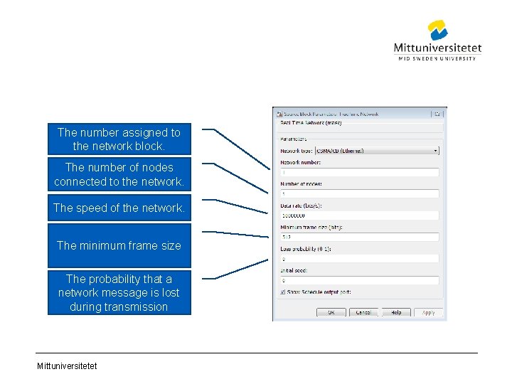 The number assigned to the network block. The number of nodes connected to the