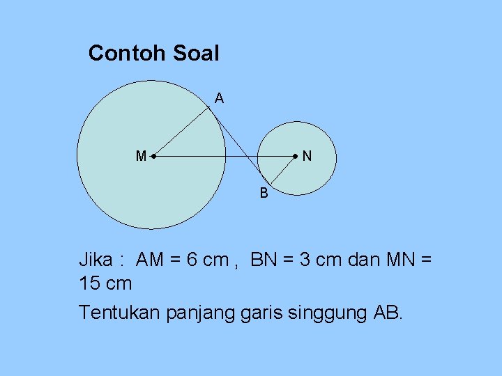 Contoh Soal A N M B Jika : AM = 6 cm , BN