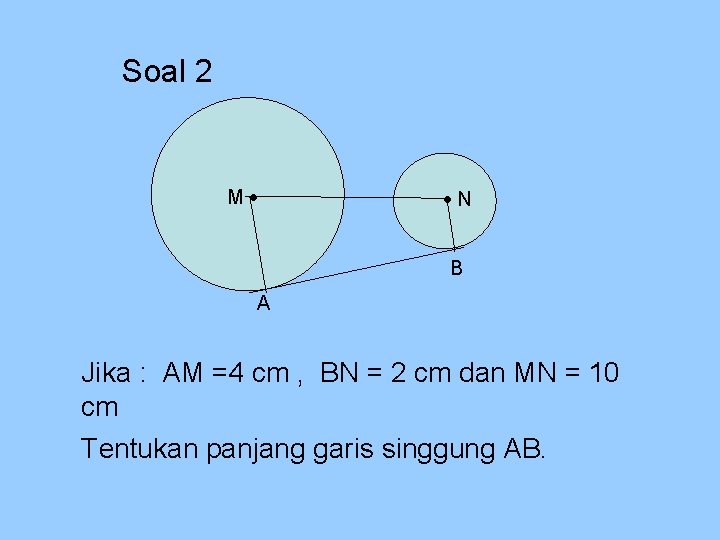 Soal 2 M N B A Jika : AM =4 cm , BN =