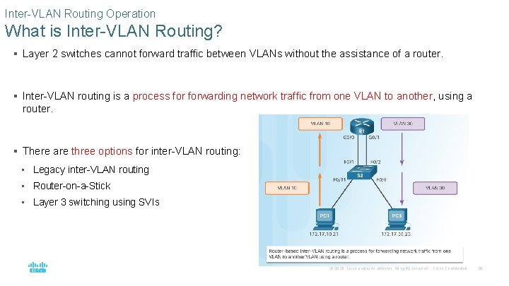 Inter-VLAN Routing Operation What is Inter-VLAN Routing? § Layer 2 switches cannot forward traffic Inter-VLAN Routing Operation What is Inter-VLAN Routing? § Layer 2 switches cannot forward traffic