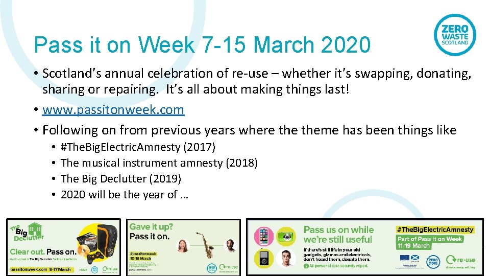 Pass it on Week 7 -15 March 2020 • Scotland’s annual celebration of re-use