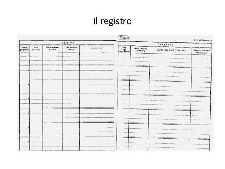 Il registro 