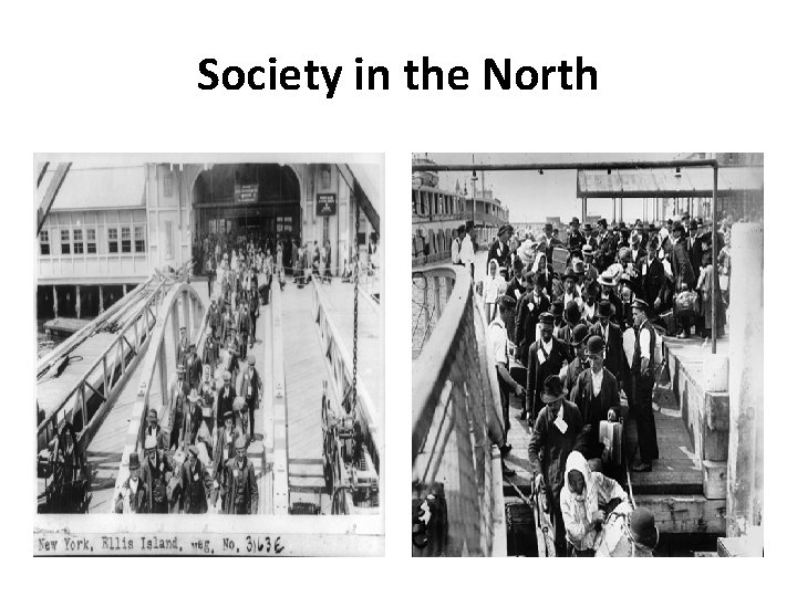 Society in the North Immigrants Arrive in the North • Between 1845 and 1860,