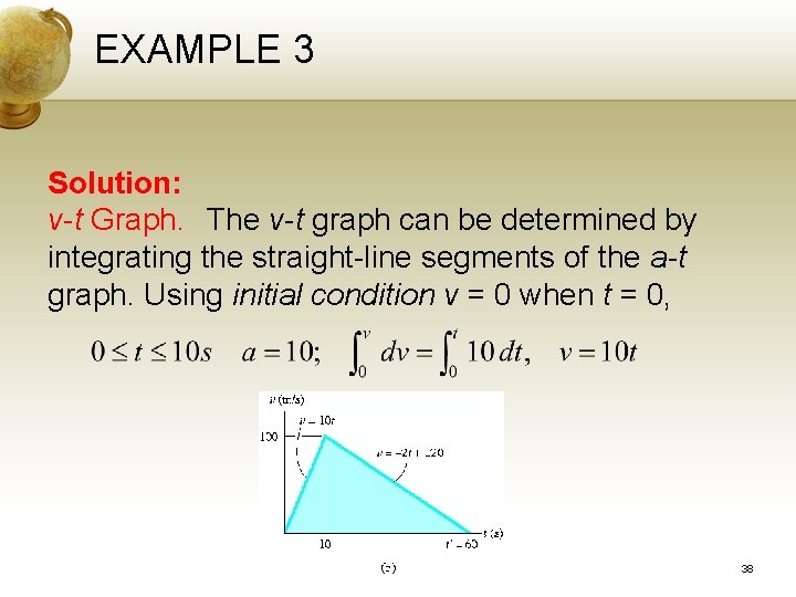 EXAMPLE 3 Solution: v-t Graph. The v-t graph can be determined by integrating the