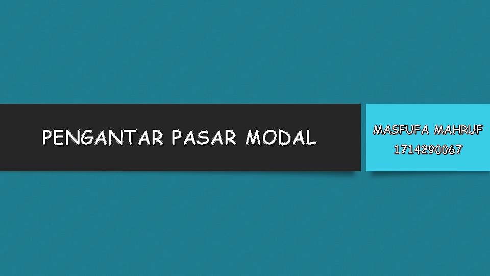 PENGANTAR PASAR MODAL MASFUFA MAHRUF 1714290067 DEFINISI OPSI