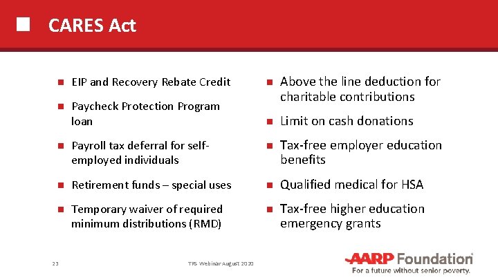 CARES Act EIP and Recovery Rebate Credit Paycheck Protection Program loan Above the line