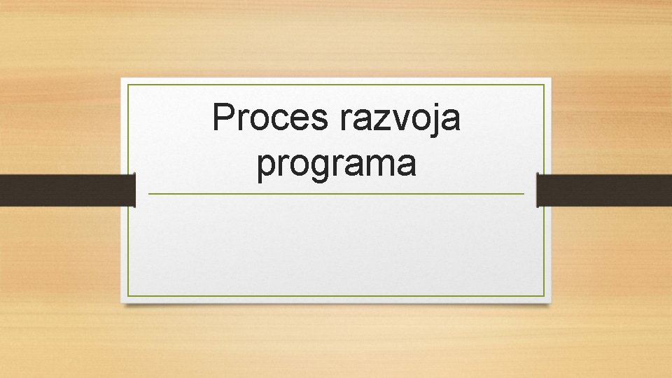 Proces razvoja programa 