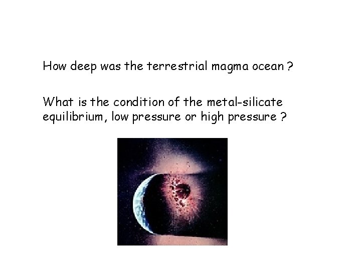 How deep was the terrestrial magma ocean ? What is the condition of the