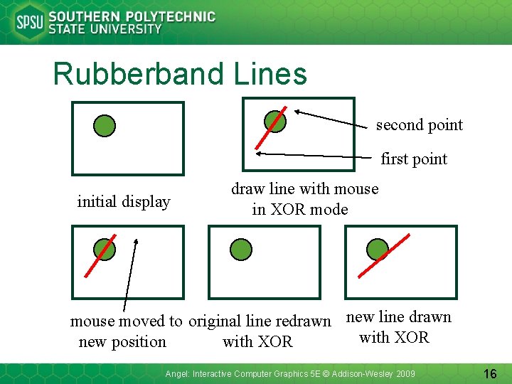 Rubberband Lines second point first point initial display draw line with mouse in XOR