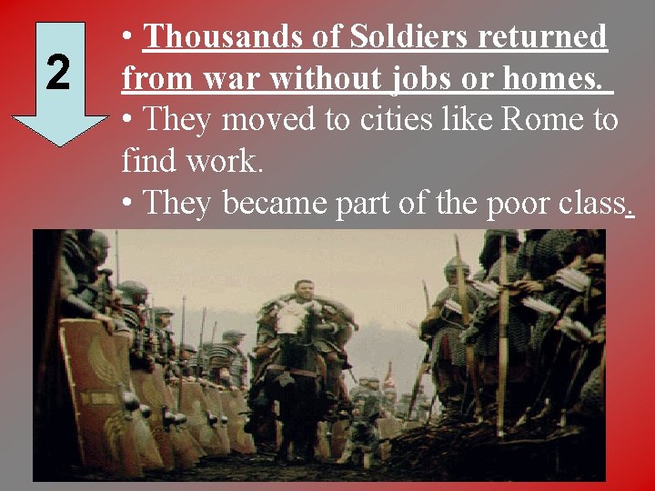 2 • Thousands of Soldiers returned from war without jobs or homes. • They