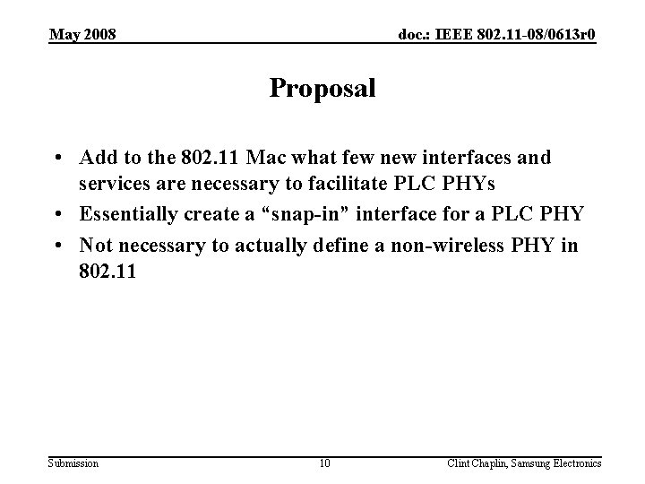 May 2008 doc. : IEEE 802. 11 -08/0613 r 0 Proposal • Add to