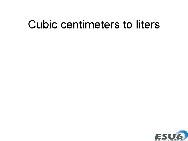 Cubic centimeters to liters 