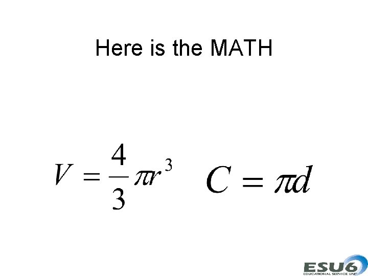 Here is the MATH 