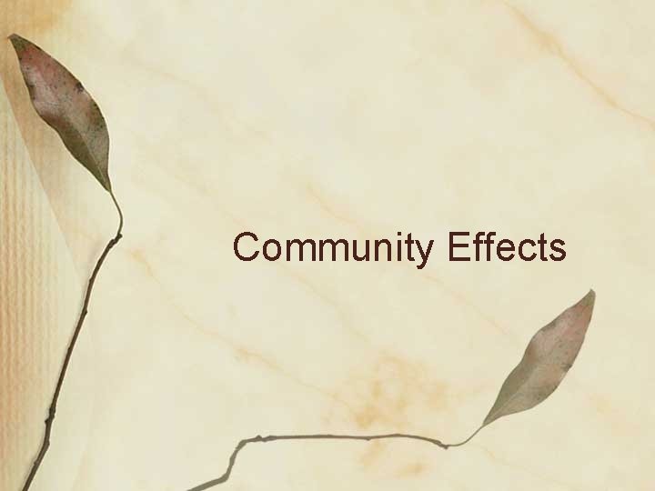 Community Effects 