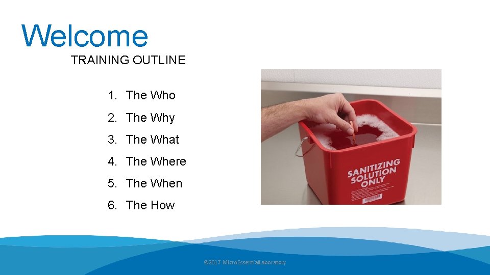 Welcome TRAINING OUTLINE 1. The Who 2. The Why 3. The What 4. The