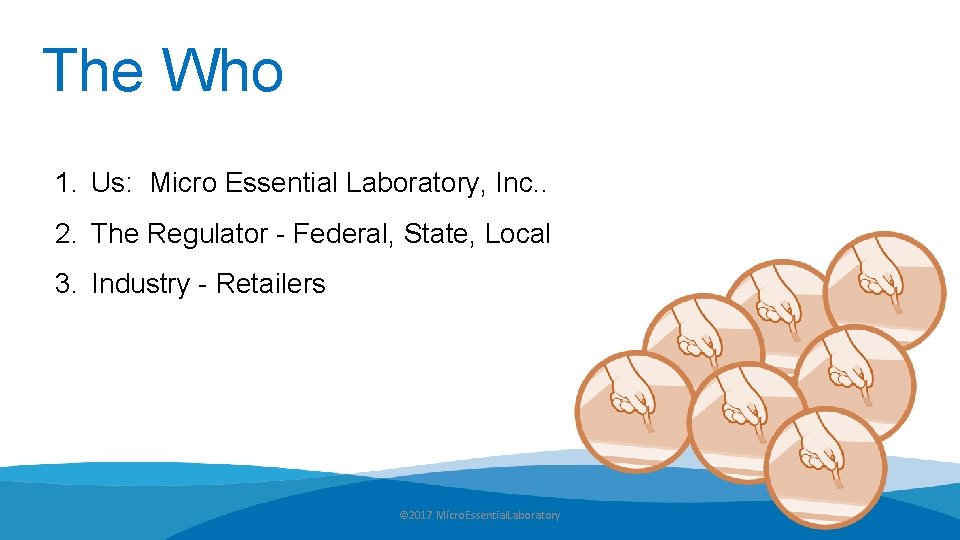 The Who 1. Us: Micro Essential Laboratory, Inc. . 2. The Regulator - Federal,