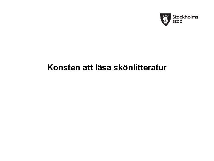 Konsten att läsa skönlitteratur 