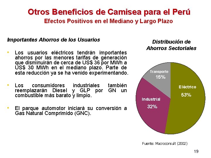 Otros Beneficios de Camisea para el Perú Efectos Positivos en el Mediano y Largo