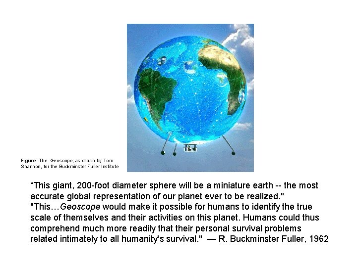 Figure The Geoscope, as drawn by Tom Shannon, for the Buckminster Fuller Institute “This