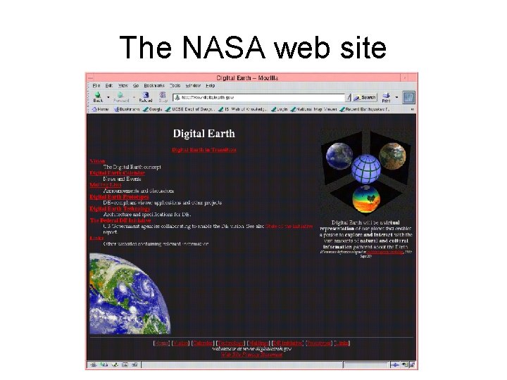 The NASA web site 