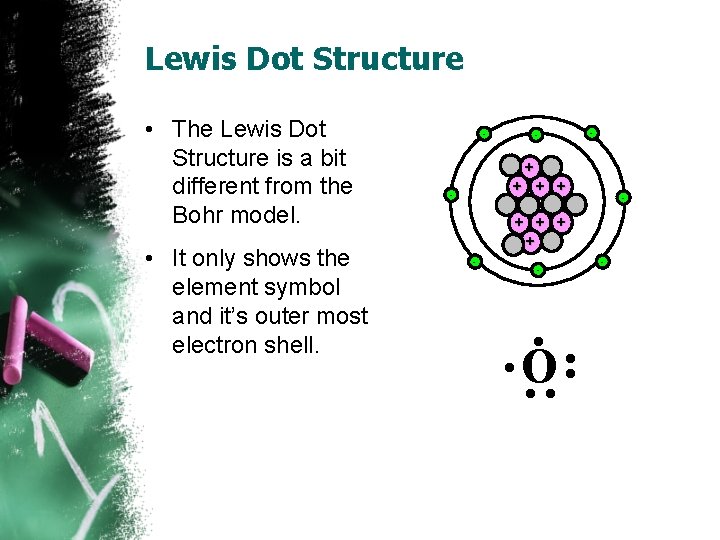 Lewis Dot Structure • The Lewis Dot Structure is a bit different from the
