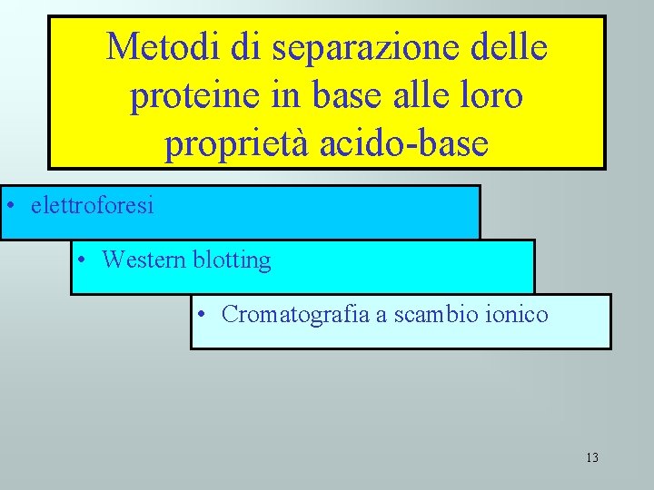 Metodi di separazione delle proteine in base alle loro proprietà acido-base • elettroforesi •