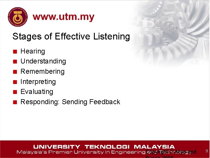 Stages of Effective Listening ■ ■ ■ Hearing Understanding Remembering Interpreting Evaluating Responding: Sending