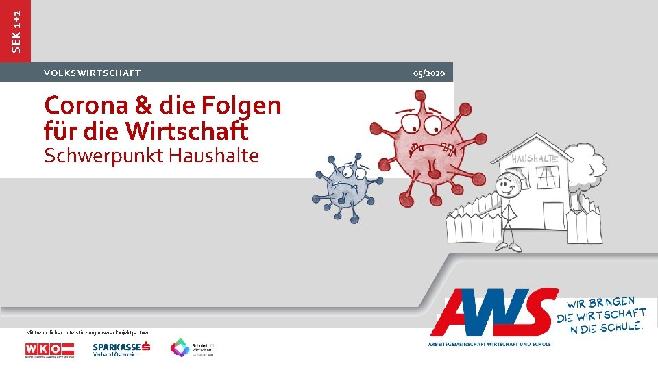 SEK 1+2 VOLKSWIRTSCHAFT Corona & die Folgen für die Wirtschaft Schwerpunkt Haushalte Mit freundlicher