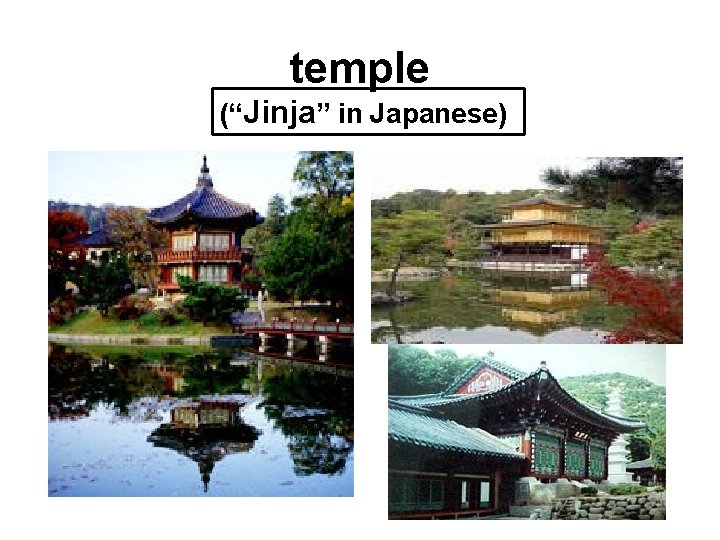 temple (“Jinja” in Japanese) 