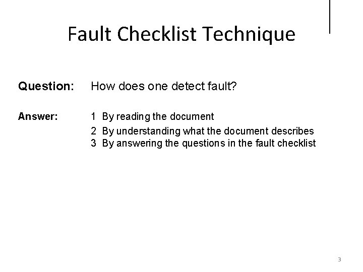 Training 1 Inspecting SRS using Fault Checklist Method
