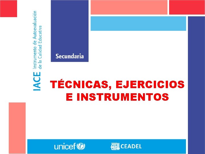 TÉCNICAS, EJERCICIOS E INSTRUMENTOS 