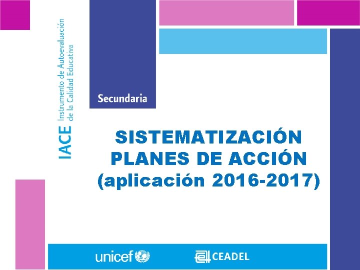 SISTEMATIZACIÓN PLANES DE ACCIÓN (aplicación 2016 -2017) 