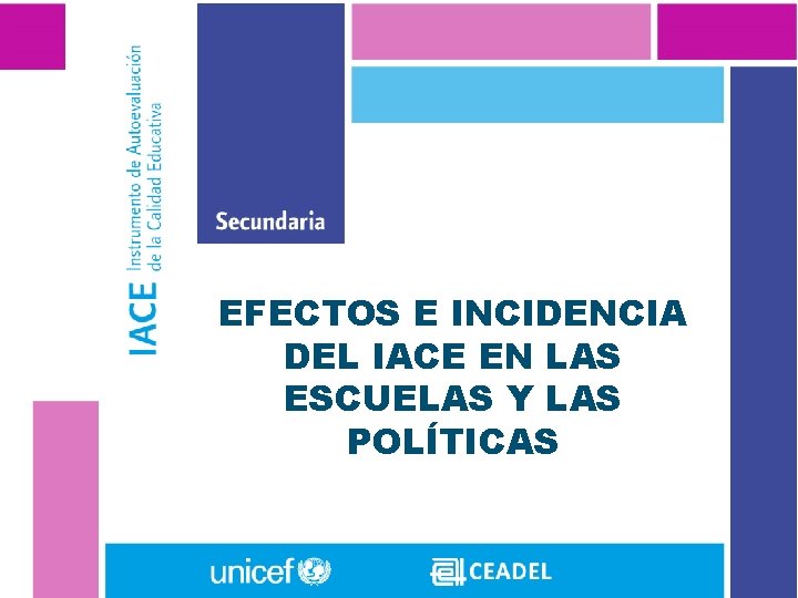 EFECTOS E INCIDENCIA DEL IACE EN LAS ESCUELAS Y LAS POLÍTICAS 