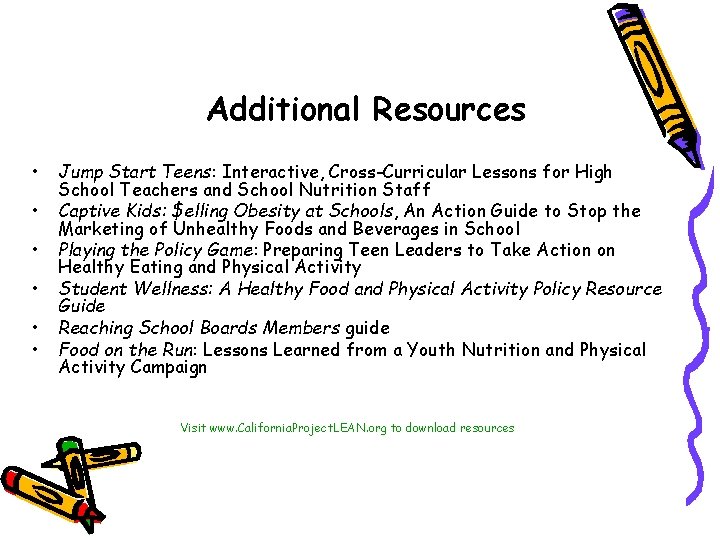 Additional Resources • • • Jump Start Teens: Interactive, Cross-Curricular Lessons for High School