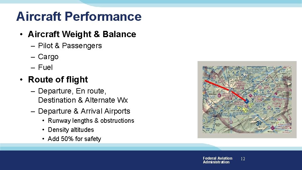 Aircraft Performance • Aircraft Weight & Balance – Pilot & Passengers – Cargo –