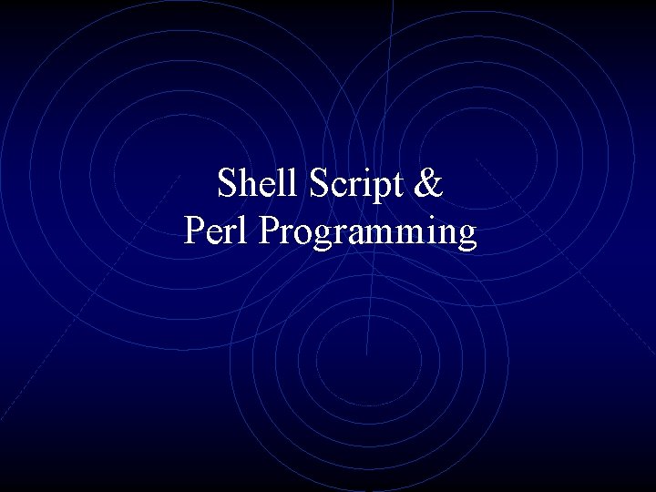 Shell Script & Perl Programming 