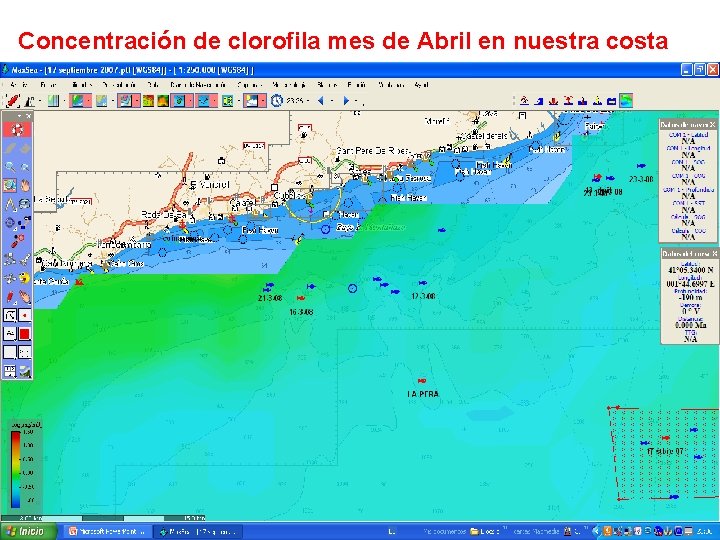 Concentración de clorofila mes de Abril en nuestra costa 