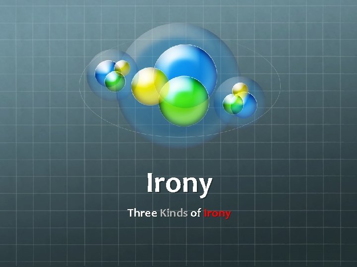 Irony Three Kinds of Irony 