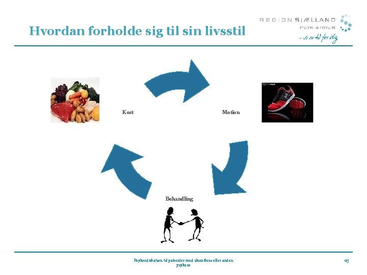 Hvordan forholde sig til sin livsstil Motion Kost Behandling Psykoedukation til patienter med skizofreni